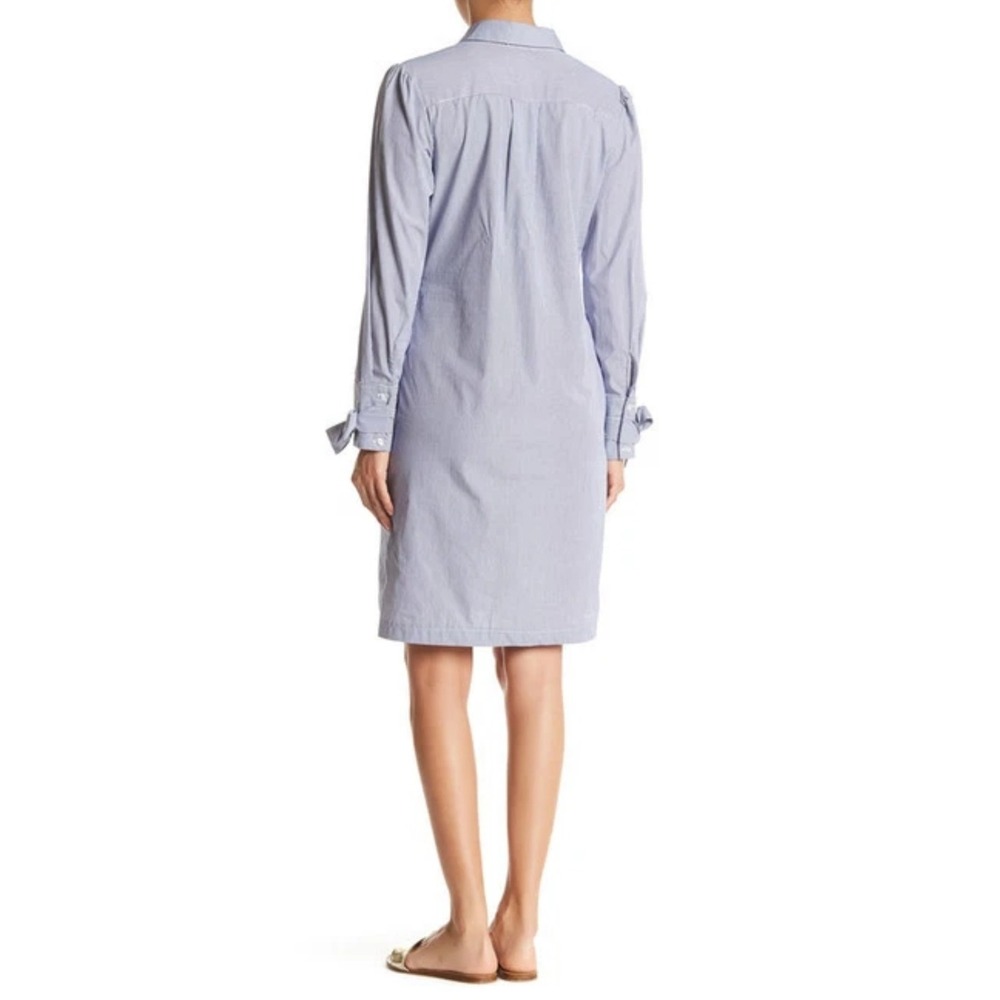 ECI New York Blue Striped Long Sleeve Button Down Shirt Dress 6 Preppy‎ Classic - Picture 14 of 14
